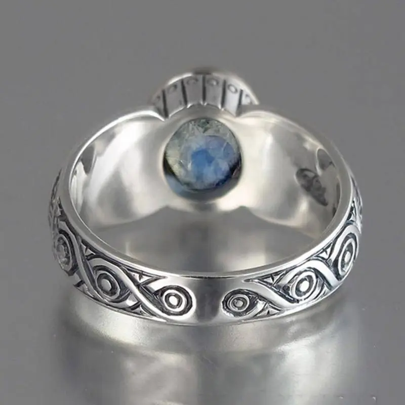 

Vintage Oval Moonstone Rings for Women Gothic Human Women's Promise Ring Female Engagement Wedding Jewelry Accessories Gifts
