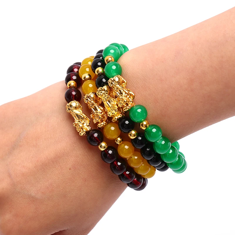 Лечебный браслет из бисера натуральный лавовый камень тигровый глаз с бусинами