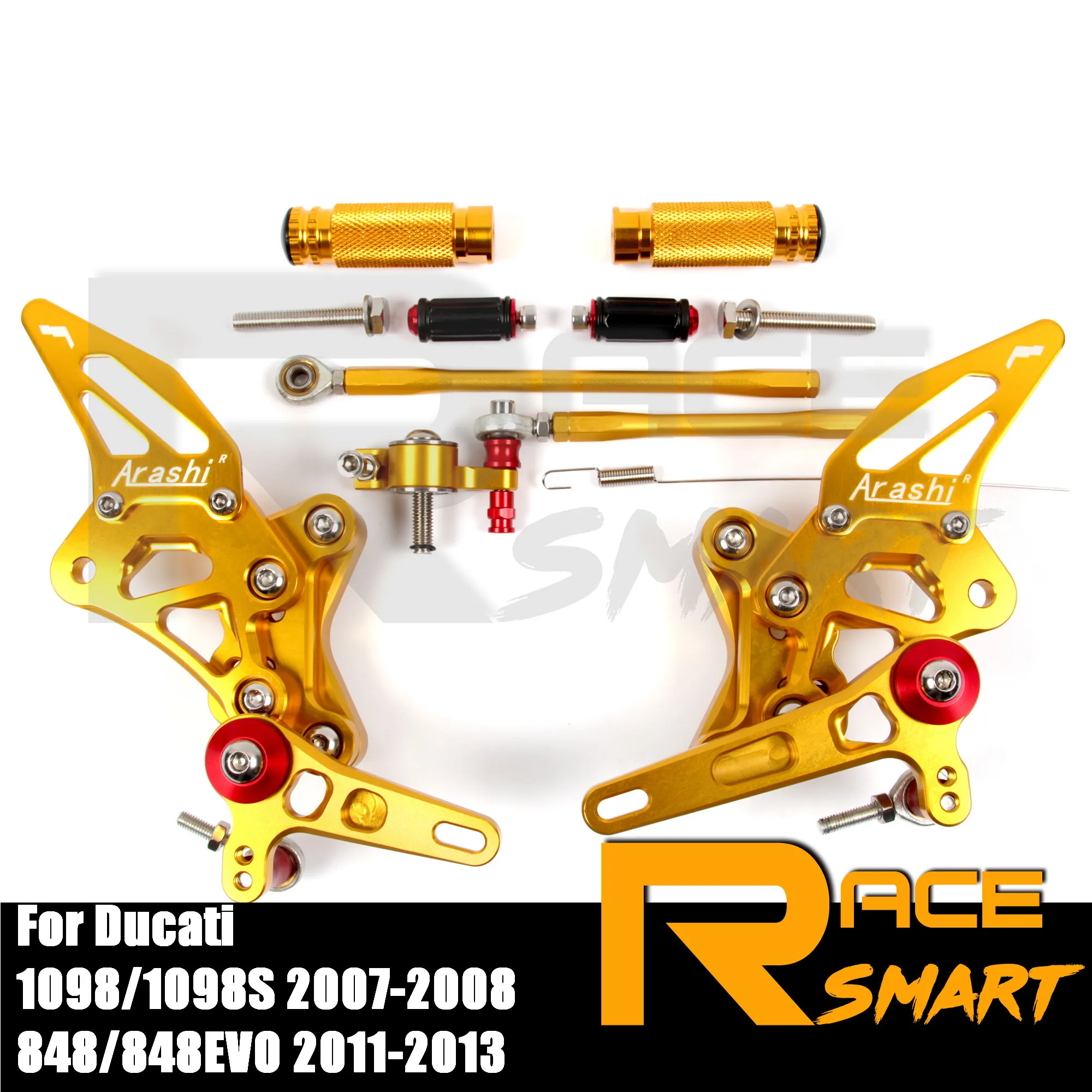 Мотоцикл с ЧПУ Регулируемые Задние подножки для Ducati 848 848EVO 2011 2012 2013 задние