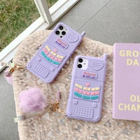 cute love heart kid girl gift purple phone case for iphone 13 12 11 pro xs max mini xr 6s 7 8 plus se20 soft silicone back cover