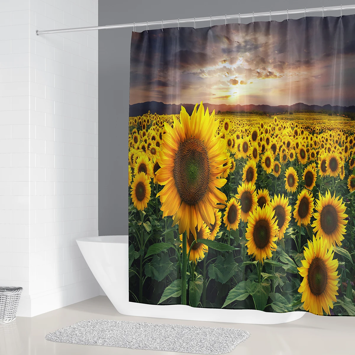 Коврики для ванной коврики с принтом подсолнуха занавеска душа 4 предмета чехол