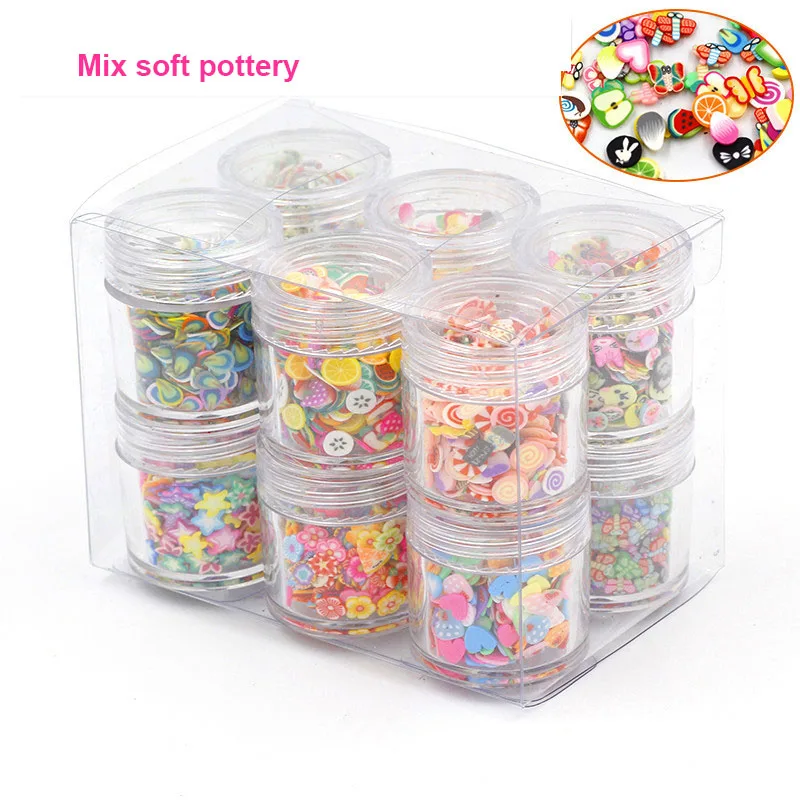 12 цветов глина для слайма сделай сам мягкая керамика блестки наполнитель