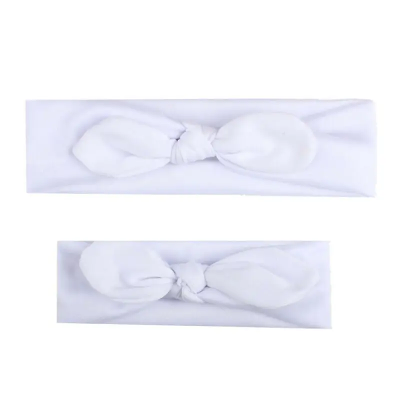 Женская однотонная повязка на голову в стиле бохо с бантом для мамы и девочки