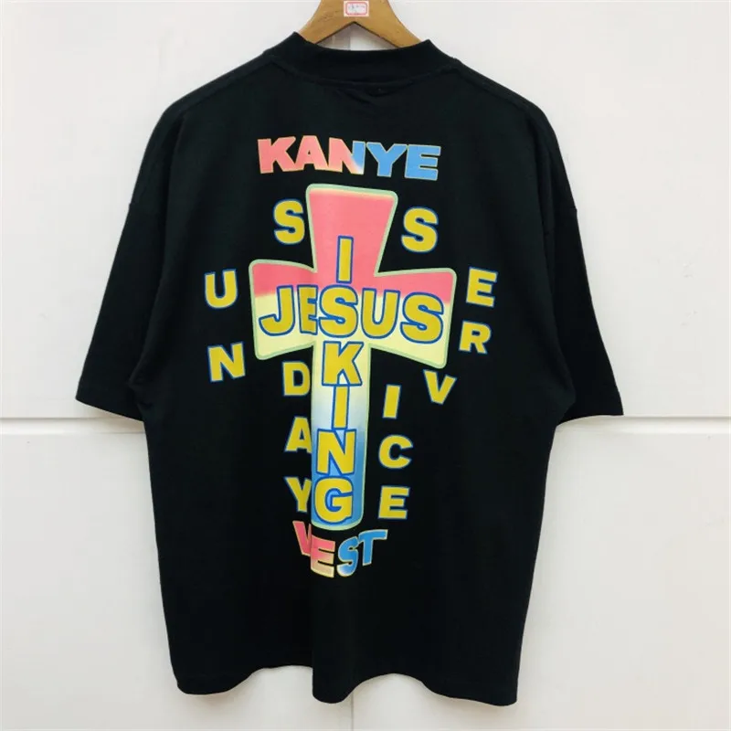 Летние Стильные женские футболки Kanye West с принтом и логотипом Креста | Мужская