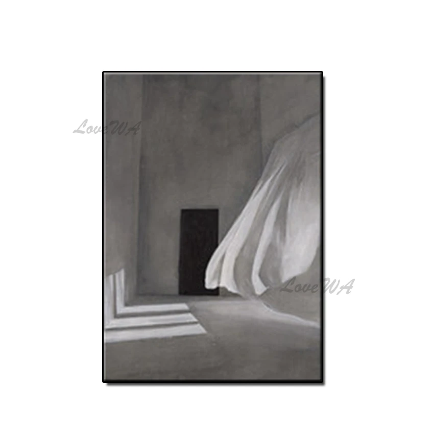 

Black And White Landscape Oil Painting Handmade Paintings Wall Canvas Art Free Shipping Home Decoration Pieces Paintings Art