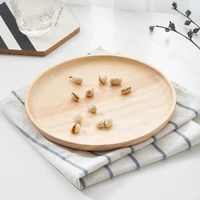 japan style rubber wood plate for candy fruit saucer tea tray dessert dinner bread food wooden storage plate