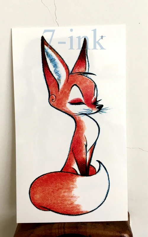 Водостойкая временная татуировка наклейка красная пикантная Милая лиса рыба