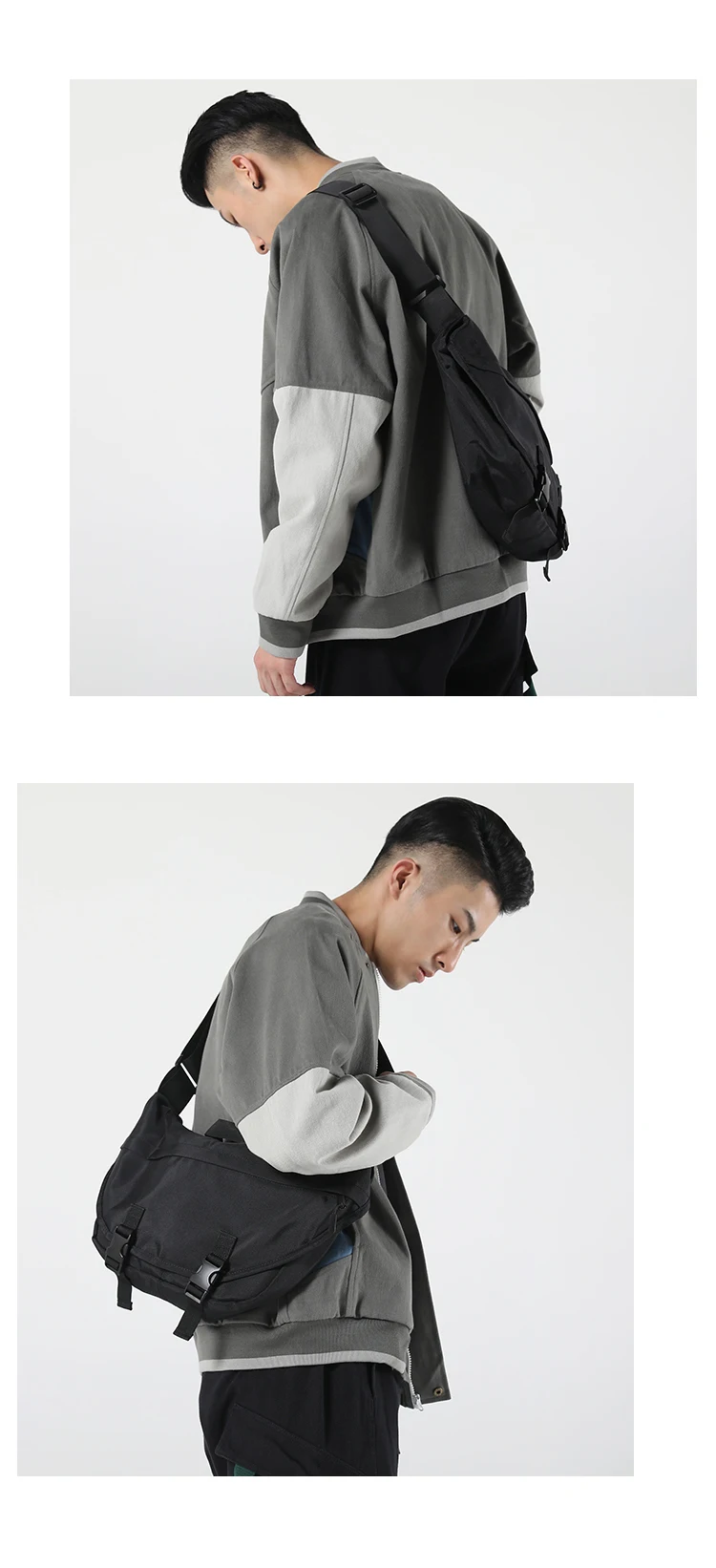 Fashion Crossbody Bags for Men Multifunction Waterproof Large Shoulder Bags Streetwear Male Nylon Messenger Chest Bags Bolsa