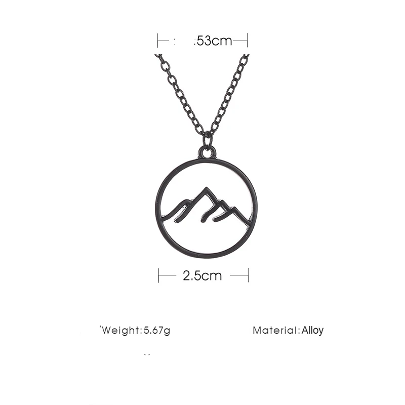 Лидер продаж 2019 модное ожерелье серебряного цвета с подвеской в виде горы