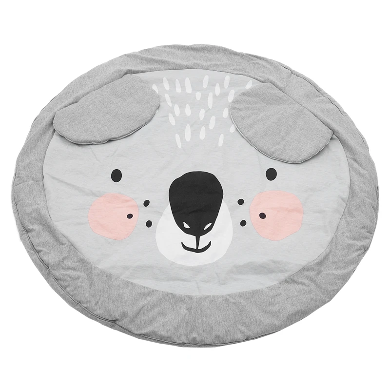 

90CM Kids Play Game Mats Round Carpet Rugs Mat Cotton Crawling Blanket Floor Carpet For Kids Room Decoration INS Baby Gifts Koal