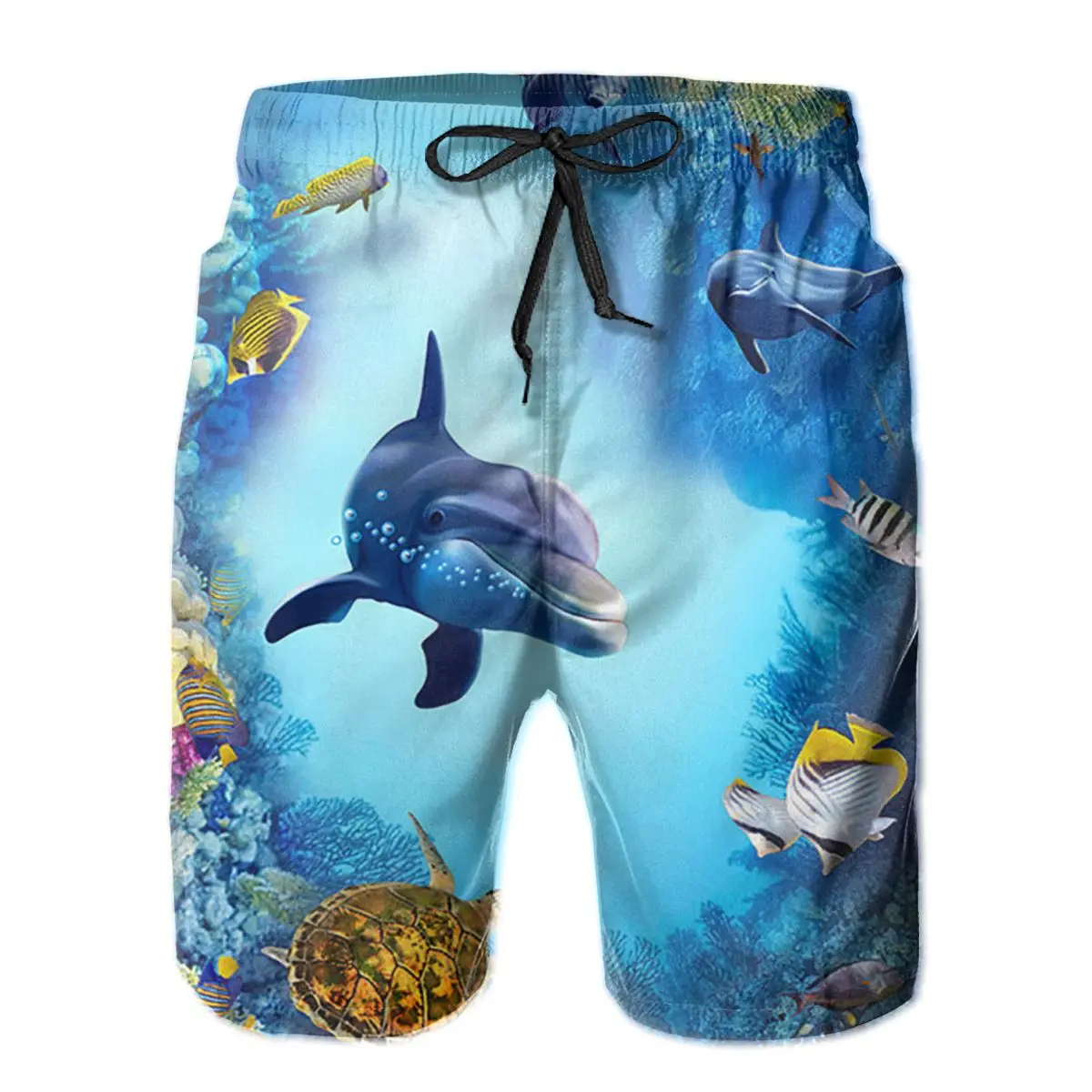 

High quality Quick Dry Summer Mens Undersea World Tortoise Fish Siwmwear Beach Board Shorts For Man Swimming Shorts Beachwear