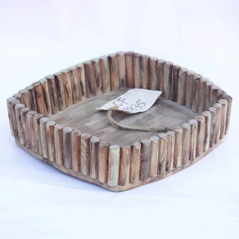 

Office decorations Ornaments Handmade Wooden Stick Splicing Trays Food Fruit Bread Storage Plate Photography Props Wooden Craft