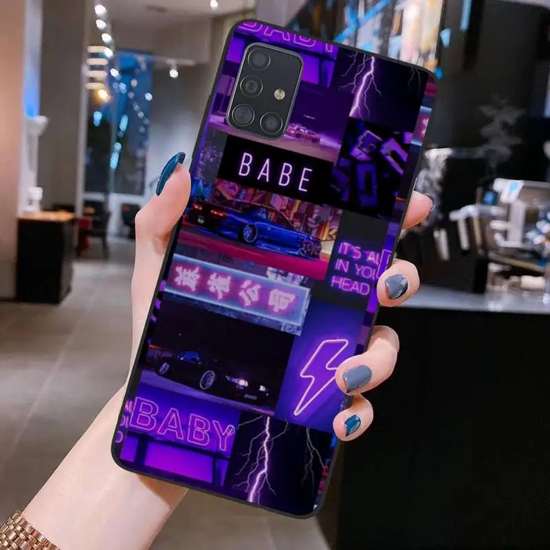 Токийский дрифт неоновый автомобильный коллаж чехол для телефона Samsung Galaxy S21 Plus