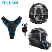 telesin motorcycle helmet strap mount action camera front chin mount for gopro hero 10 9 8 7 6 osmo action insta360 accessories