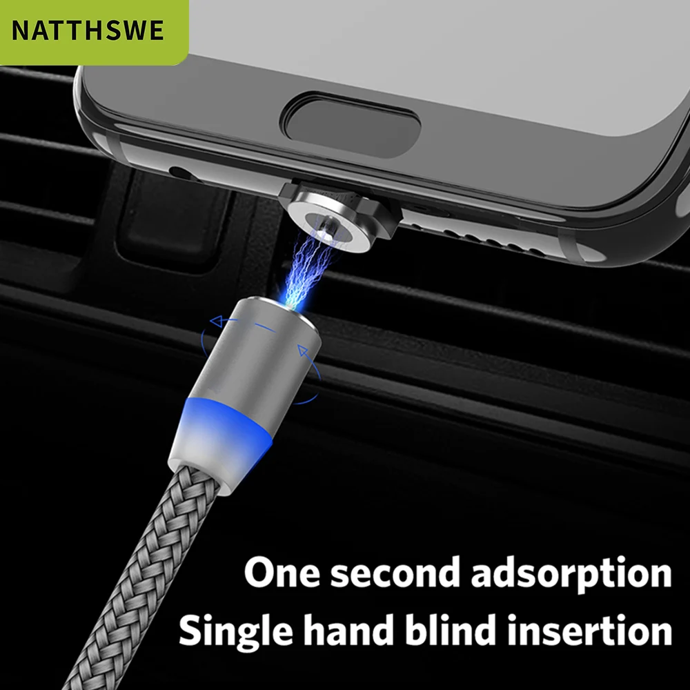 NATTHSWE Magnetic USB Cable Fast Charging Type C for ios Magnet Charger Data Charge Micro Mobile Phone |