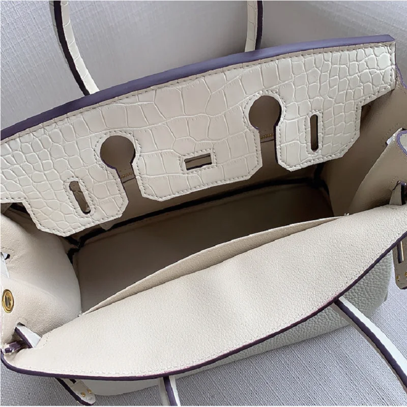 

New High-End Customized Top Layer Cowhide Lychee Pattern & Crocodile Pattern Bag Large-Capacity Handbags