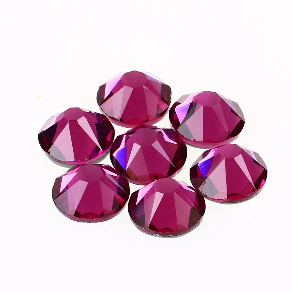 Стразы горячей фиксации цвета фуксии блестящие стразы аппликация с плоским