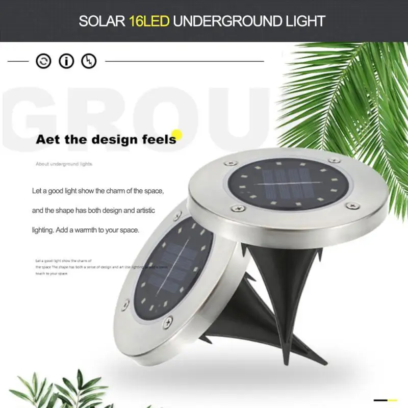 Водонепроницаемый светодиодный наземный светильник на солнечной батарее