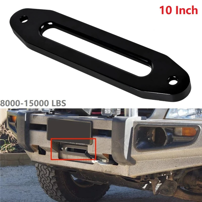 

10 Inch 254mm 8000-15000 LBs Universal Chrome Billet Aluminum Hawse Fairlead Synthetic Mount Winch Rope for SUV ATV UTV