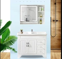 oak bathroom cabinet solid wood bathroom floor standing modern minimalist washstand washstand and basin combination washstand