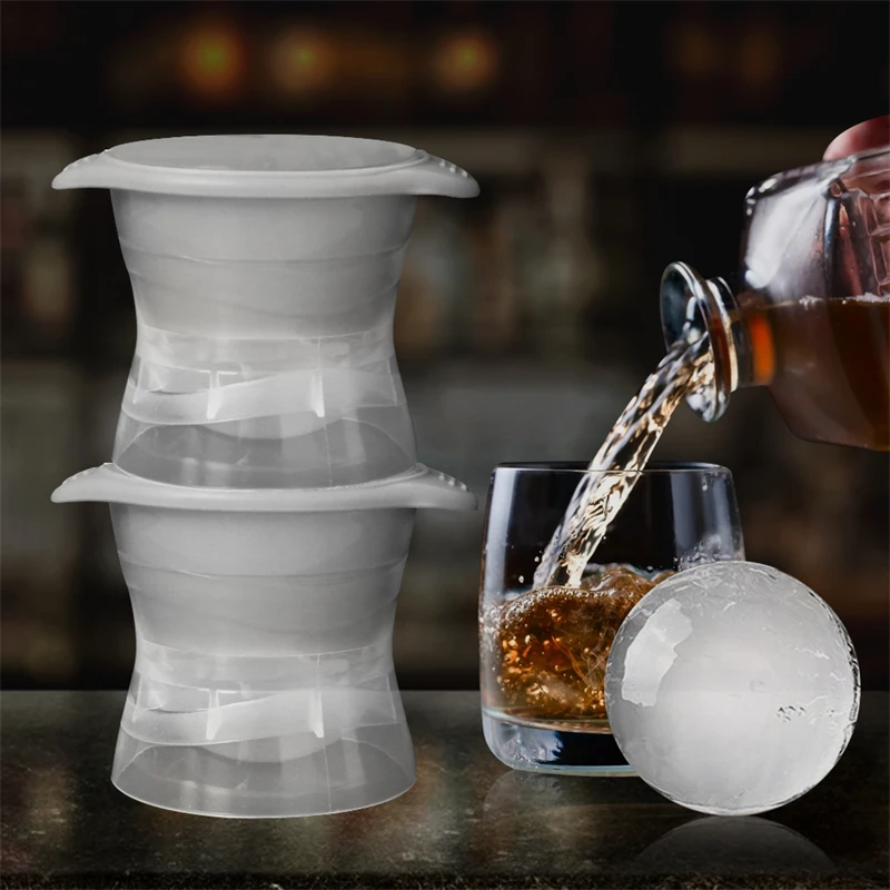

1PC Whiskey Round Ice Hockey Mold Silicone Spherical Ice Cube Mould Hockey Maker Ice Box Quick Freezer DIY Ice Mold Kitchen Tool