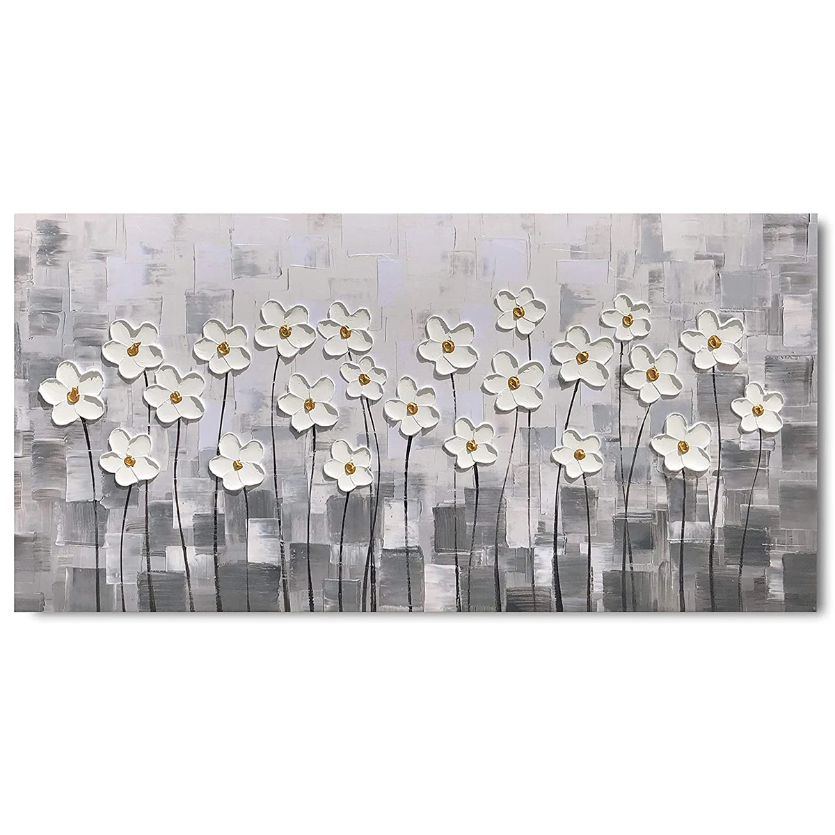 

Hand Painted Contemporary Art for Living Room Texture Palette Knife Flower Oil Painting On Canvas Floral Wall Art Bedroom Decor