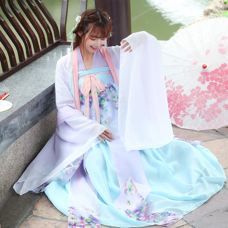 Chinese Traditional Fairy Dance Costume Ancient Hanfu Clothing Women Oriental Folk Dancewear Lady Tang Dynasty Princess |