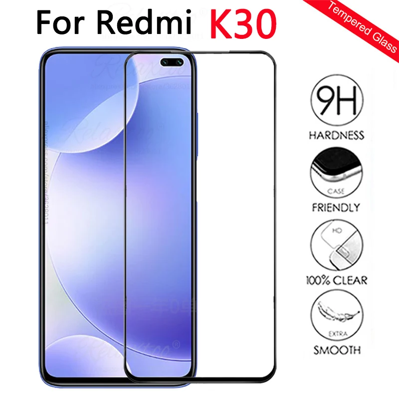 Защитное стекло для xiaomi redmi k30 k 30 на экран протектор полное покрытие закаленное