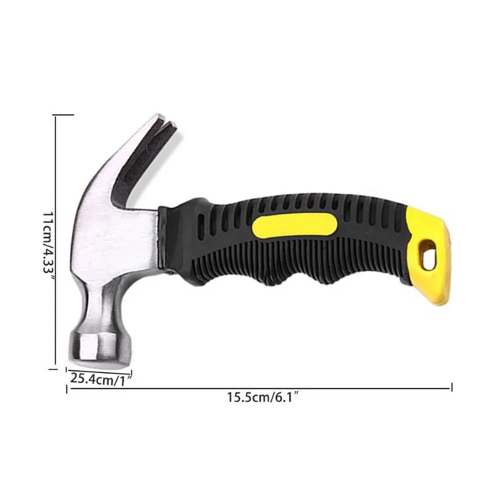 

Claw Hammer High-carbon Steel Mini Claw Hammer Shockproof Non-slip Handle Multifunctional Installation Nail Woodworking Tool