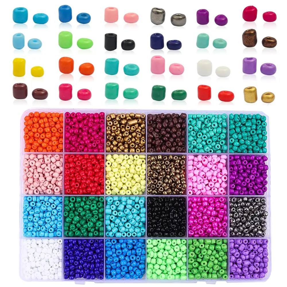 Jewelry Making Kit Czech Glass Seed Beads Box Set Lobster Clasps Beading Cord For DIY Earring Bracelet Necklace | Украшения и