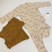 baby clothes set cute dinosaurs printed kids home suit long sleeve tops and pants cotton baby spring autumn home wear