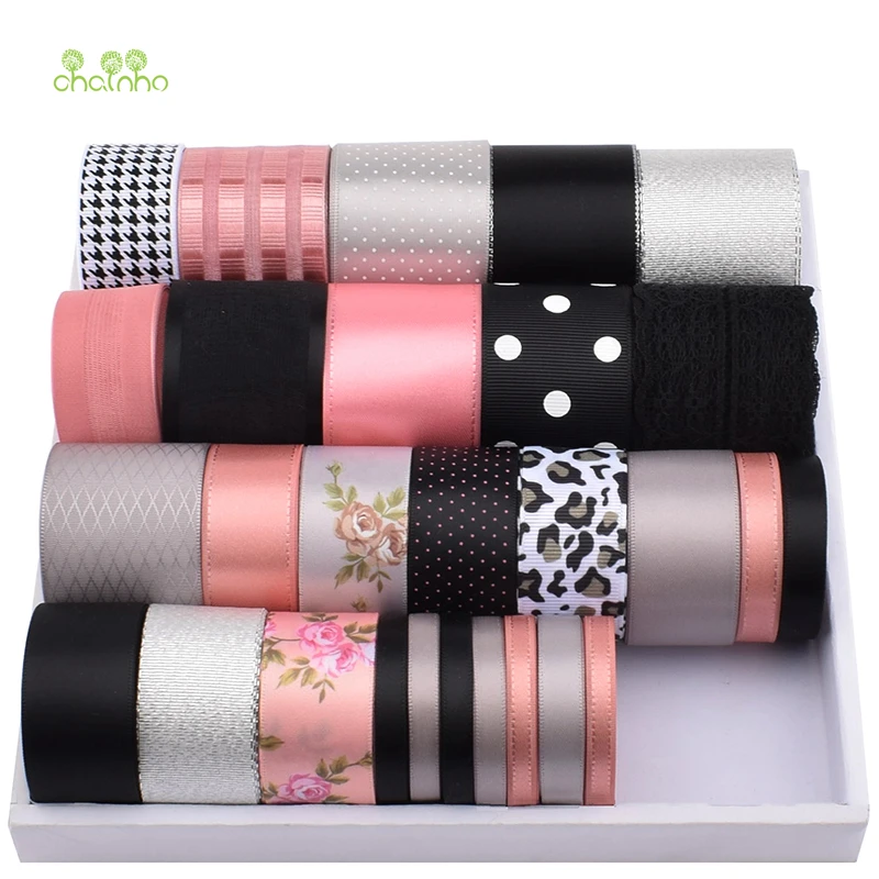 

High Quality,Mixed Black&Pink Colour Ribbon Set For DIY Handmade Gifts&Crafts Packing,Hair Ornament Accessories,HB131