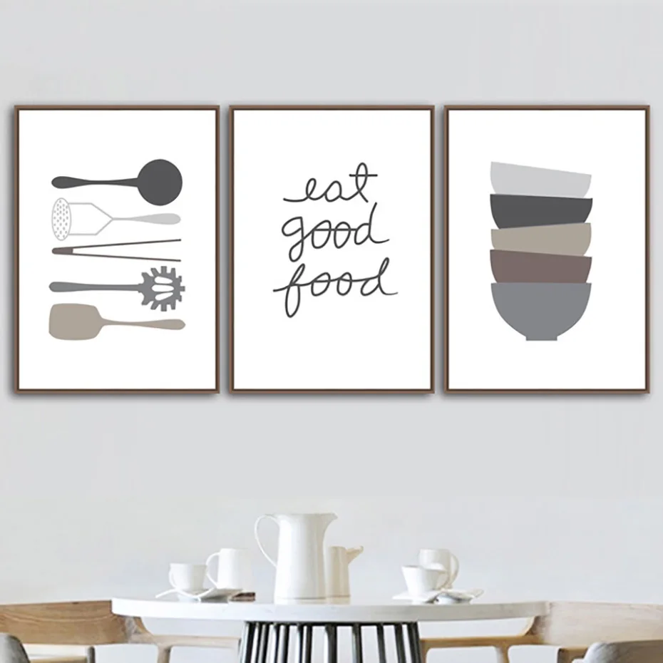 

Eat Good Food Posters and Prints Kitchenware Art Painting For Dining Room Modular Wall Pictures Scandinavian Kitchen Decor