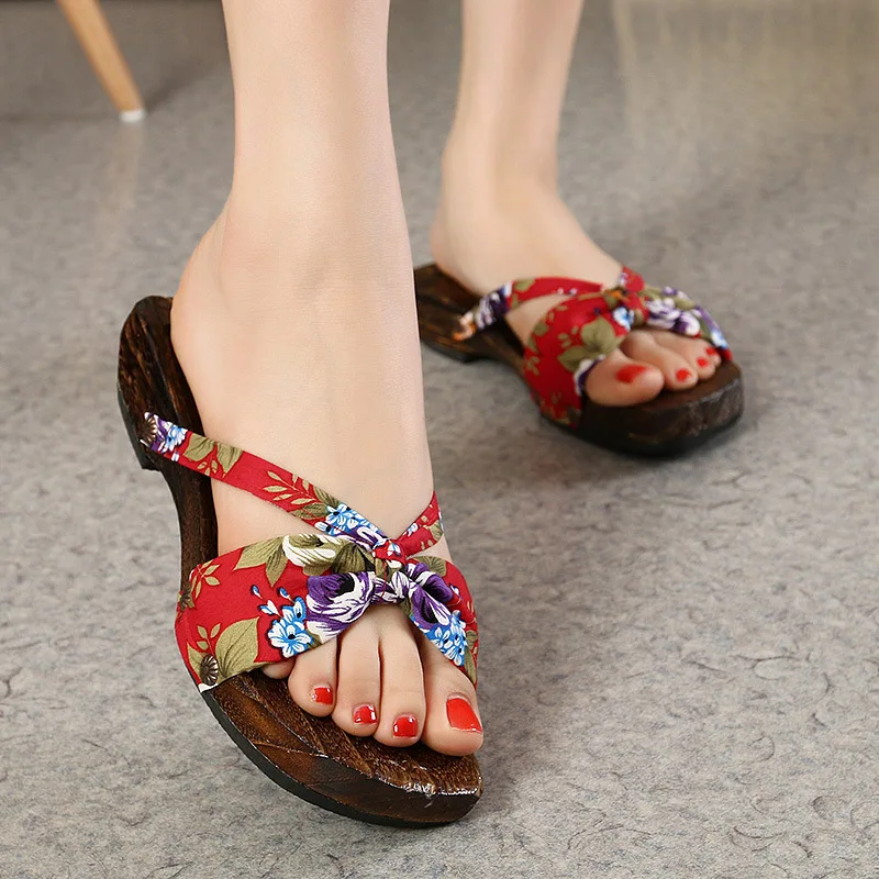 Японские традиционные деревянные туфли Вьетнамки Женские китайские гэта сабо