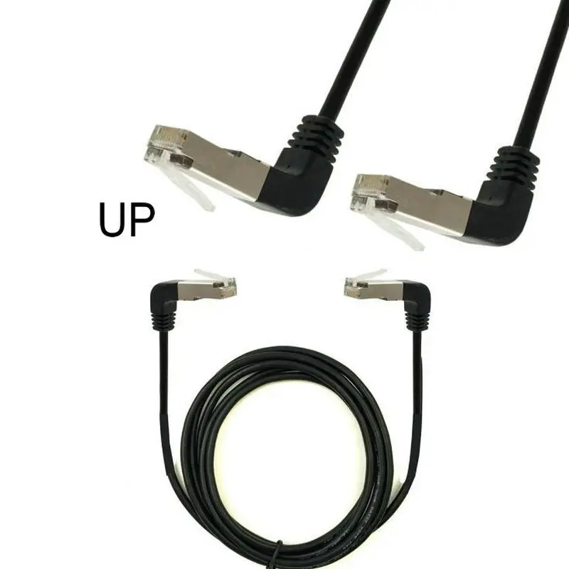 Высококачественный RJ45 кабель Ethernet Cat5 штекер-штекер угол вниз/вверх папа 90