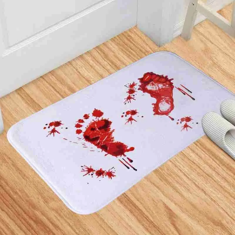 Halloween Blood Footprints Bath Mat Horror Rug Toilet Carpet Non Slip Absorbent Shower Bathroom Rugs Floor Kitchen | Дом и сад