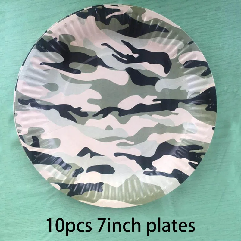 Армейский зеленый камуфляж украшения для тематических вечеринок посуда