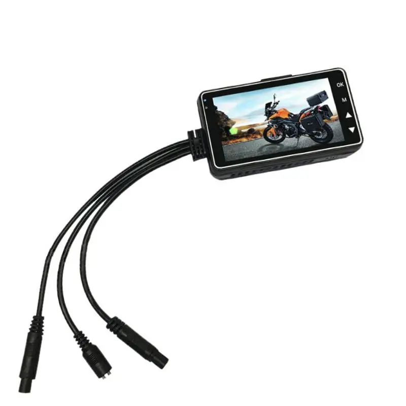 ЖК дисплей HD мотоциклетная Автомобильная экшн камера с двойной камерой