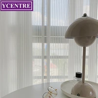 ycentre strip blinds style solid white sheer curtains for living room bedroom decoration window voiles tulle curtain