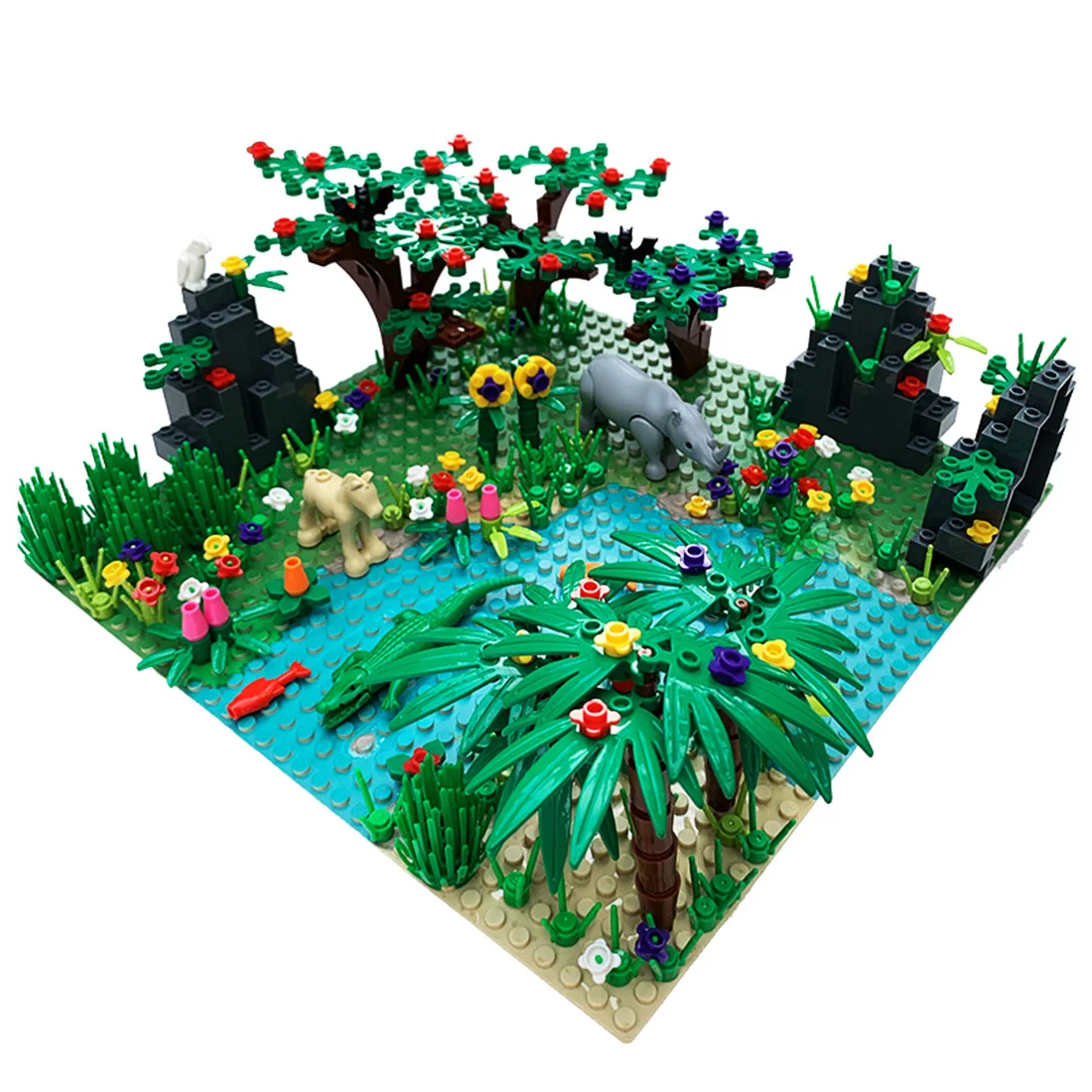 Детали для сборки мелких деталей сделай сам набор джунглей с основой