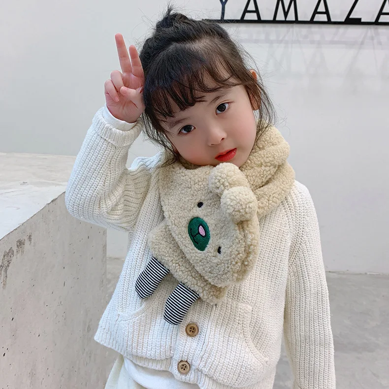 Детский шарф высокого качества Mcmo зимний нагрудник из имитации овечьей шерсти