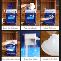 Electric Shaved Ice Machine Commercial Smoothie Machine Automatic Ice Crusher for Milk Tea Shop Electric Snow Ice Machine