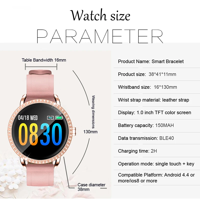 

LIGE 2019 New Women Smart Watch Heart Rate Monitor Fashion Ladies watch Fitness Tracker Sport Smartwatch For IOS Android Phone