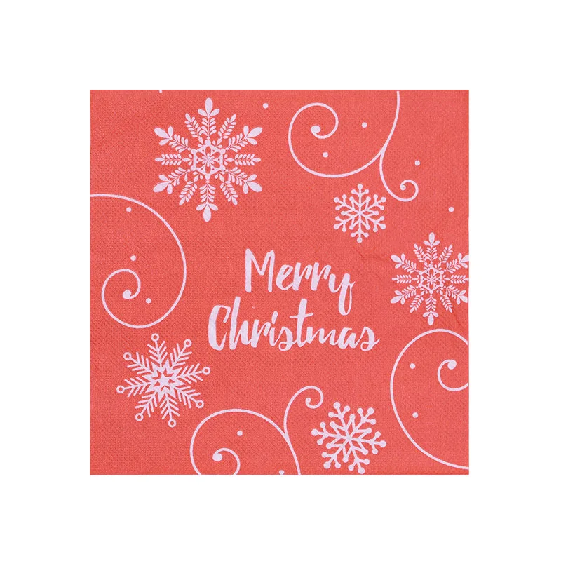 20Pcs napkin B07 1/20 шт Рождественская одноразовая пластиковая скатерть Рождественская скатерть с рождественским декором для стола Новогодний ужин - Цвет: 20Pcs napkin B07