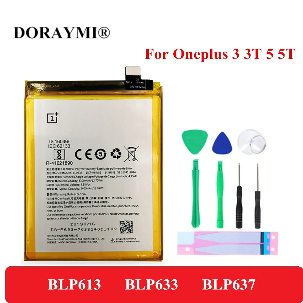 Оригинальный аккумулятор BLP613 BLP633 BLP637 для Oneplus 5 5T 3 3T литий-ионный большой емкости