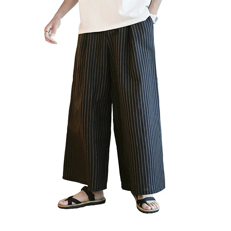 

19 summer loose and comfortable three-dimensional tailoring long slim breathable linen pants men's leisure straight pants men's