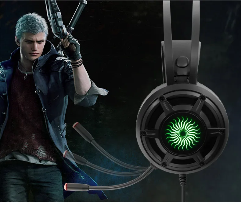 Cosbary Gamer гарнитура 3,5 мм разъем USB проводные стерео глубокий бас светодиодный Игровые наушники с длинным микрофоном для ПК компьютера ноутбука PS4