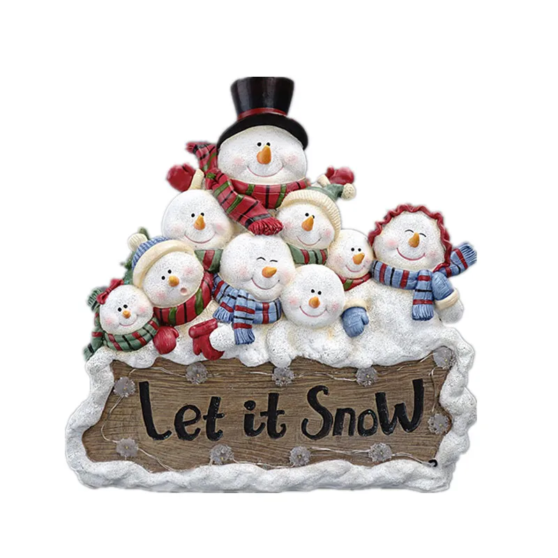 

Decoration Christmas Ornaments 2021 Statues Christmas Goods Home Decor Nine Snowman Sculptures Figurines For Interior Room Craft
