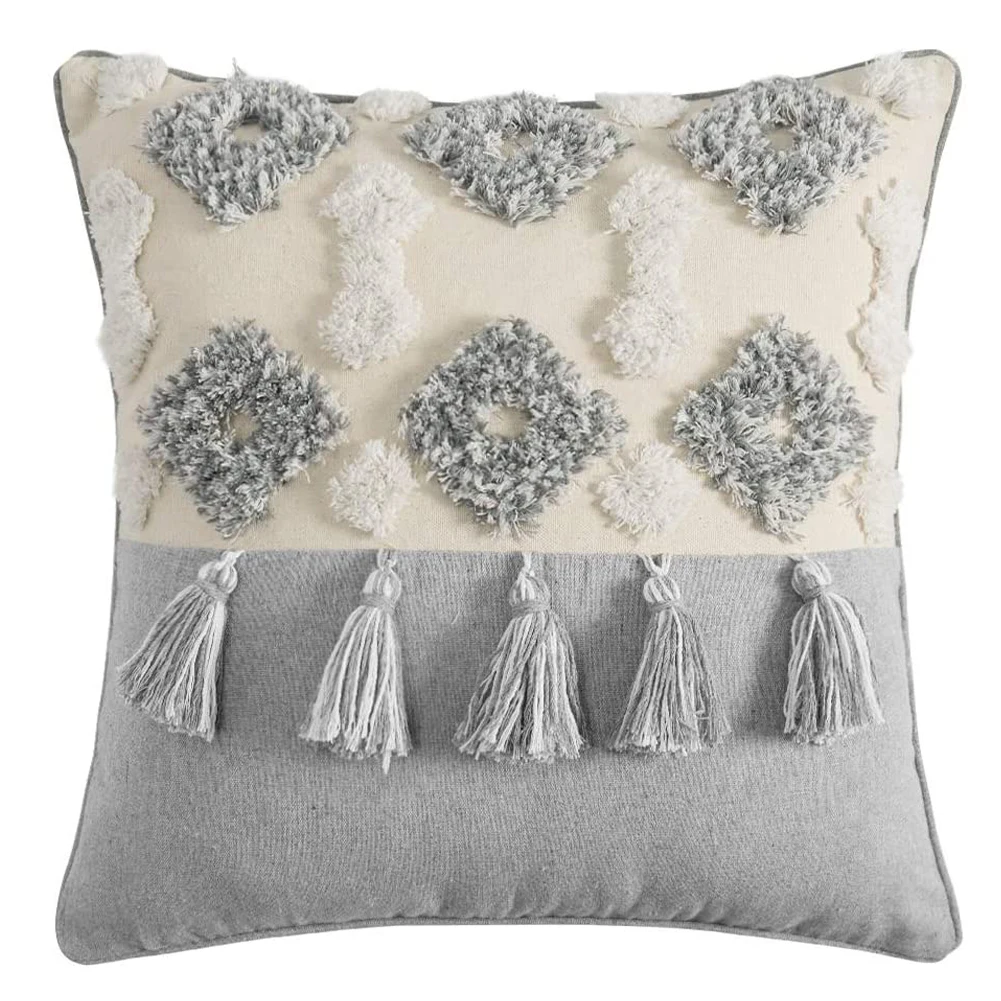 

Cushion Cover Tassels Soft Morocco Pillow Decorative Soft Solid Colors Luxury Home Decor Living Room Sofa Seat Coffee 45X45CM