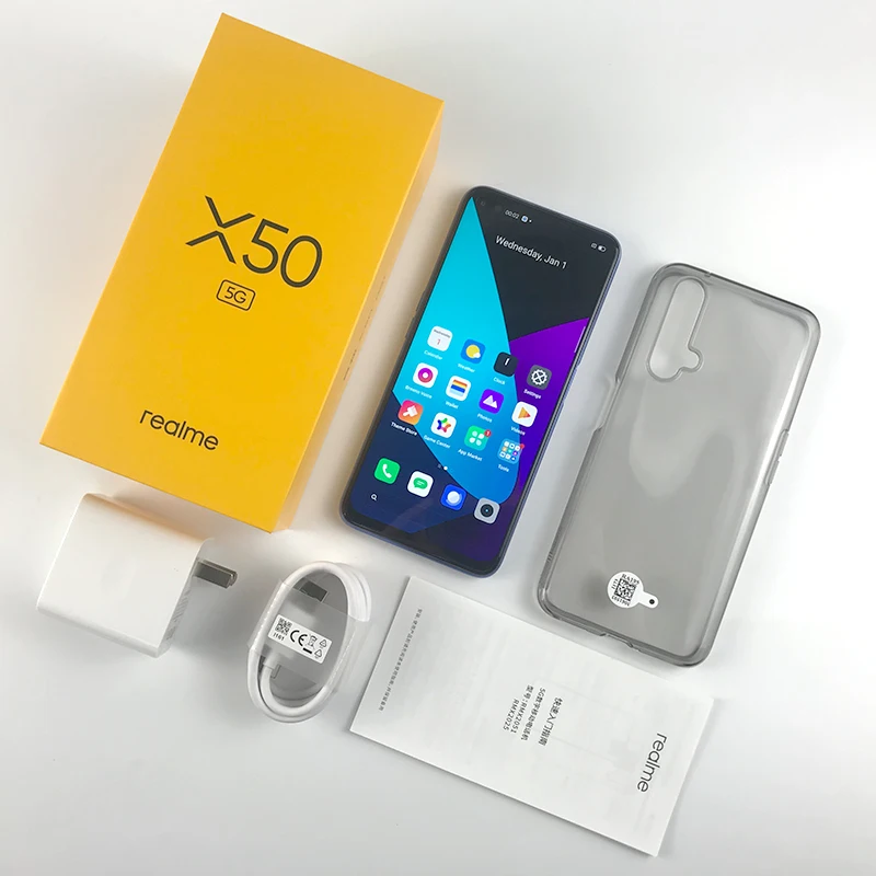 Realme X50 X 50 5G 8GB 128GB 6 57 ''мобильный телефон Snapdragon 765G Восьмиядерный 64MP